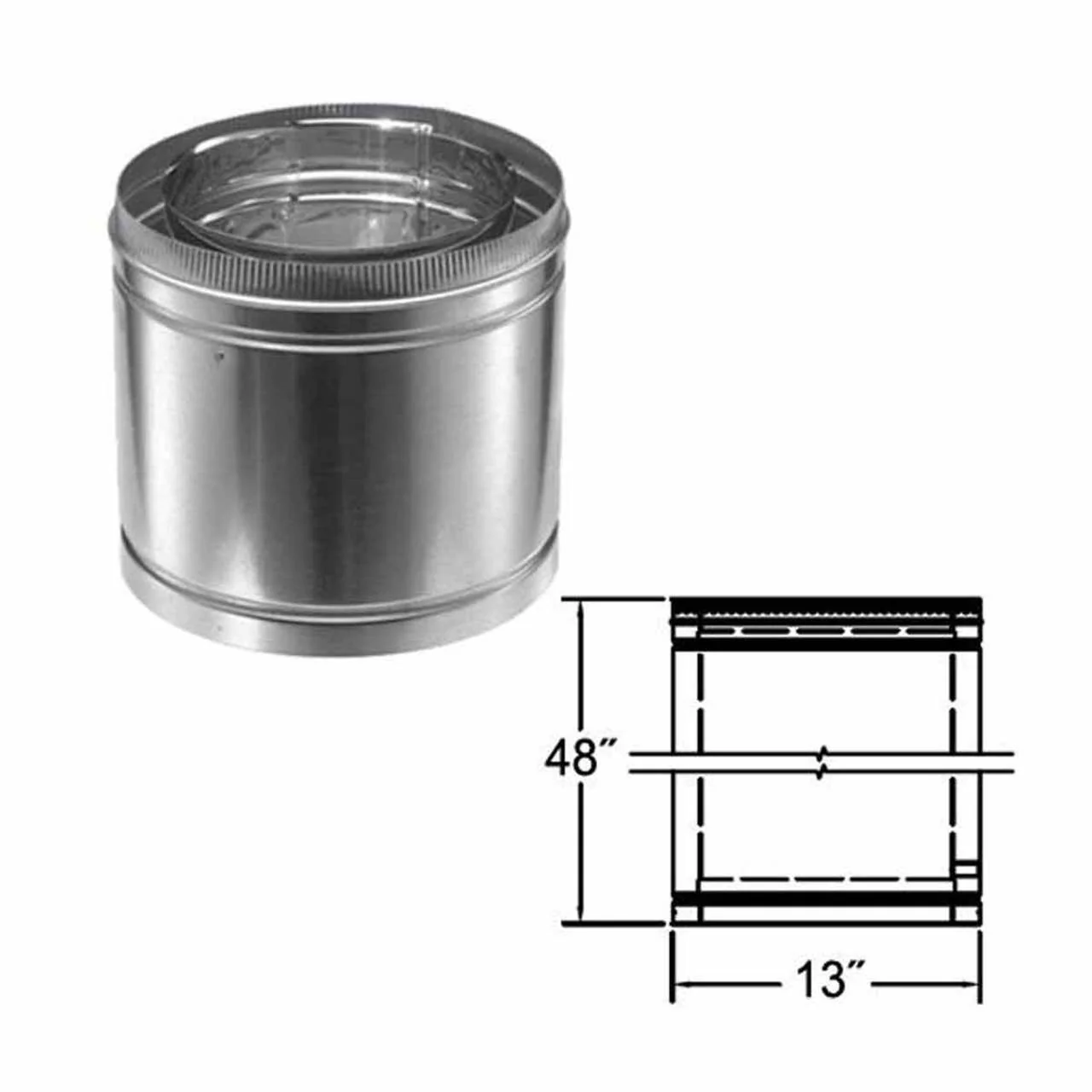 10" x 48" DuraChimney II Chimney Pipe - 10DCA-48 - Image 2