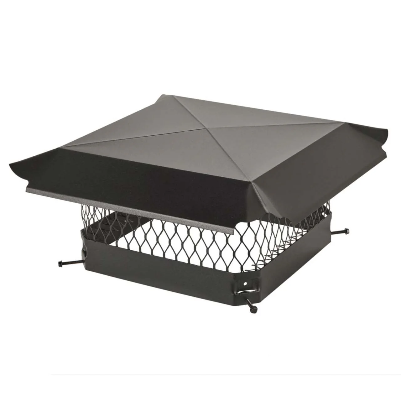 13" x 13" Hy-C Black Galvanized Single-Flue Chimney Cap