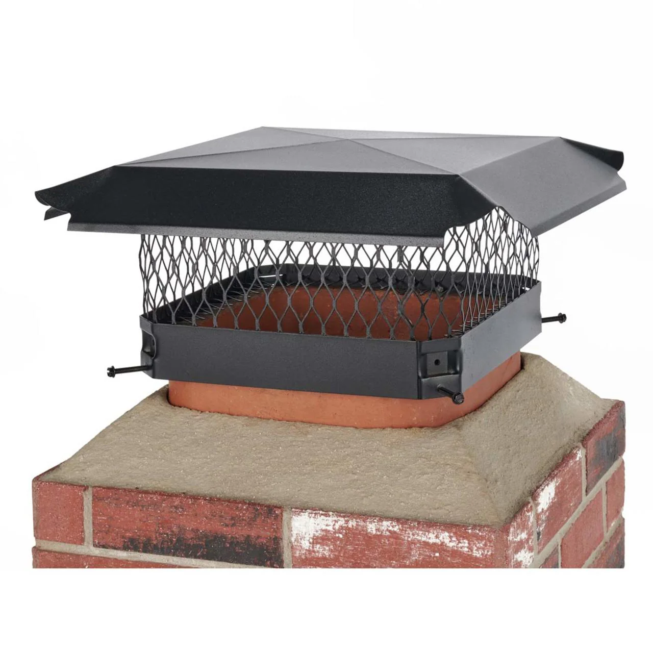 13" x 13" Hy-C Black Galvanized Single-Flue Chimney Cap - Image 2