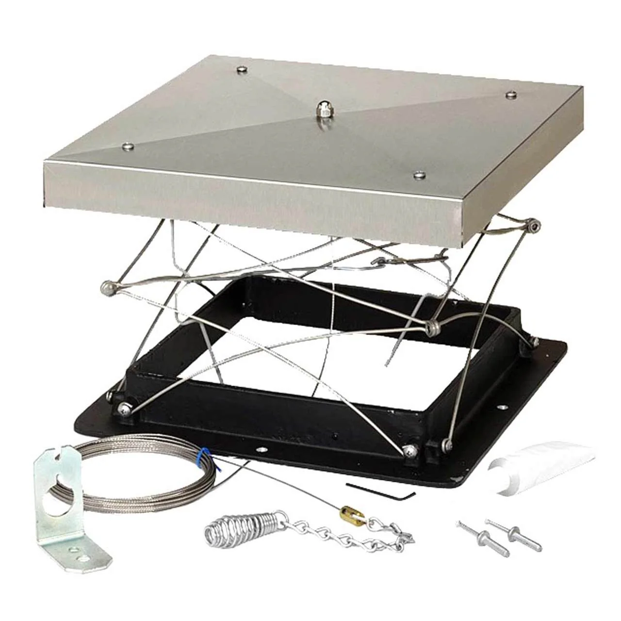 13" x 17" Lock-Top Chimney Damper & Cap - Silver - Image 2