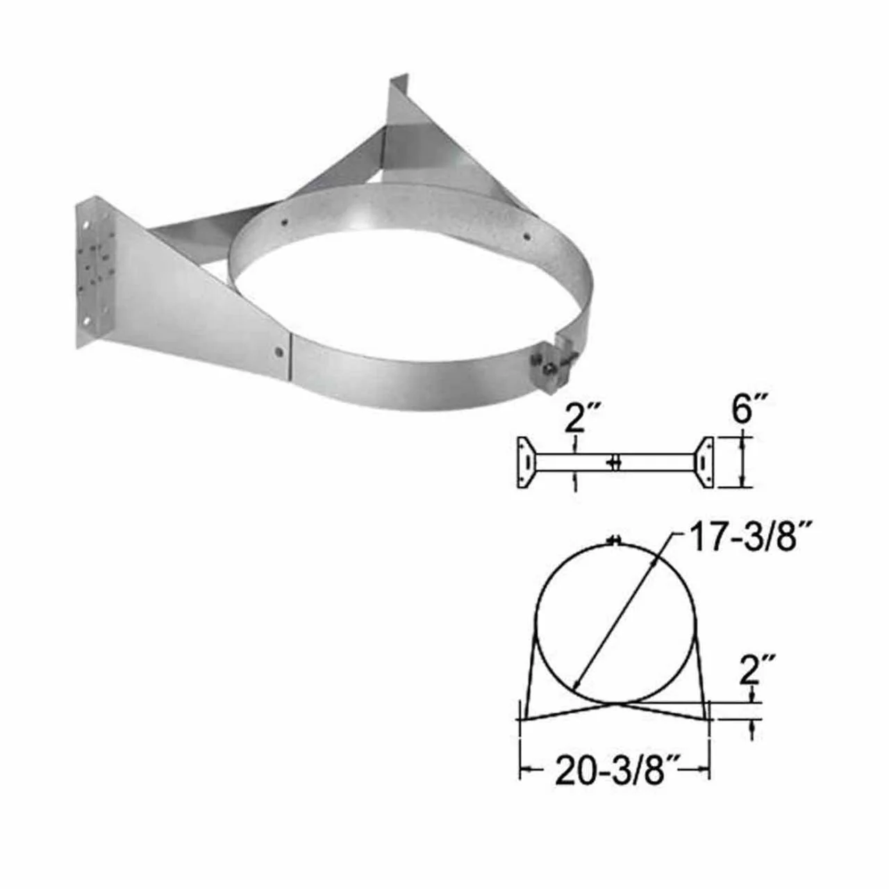 14" DuraChimney II Wall Strap - 14DCA-WS - Image 2