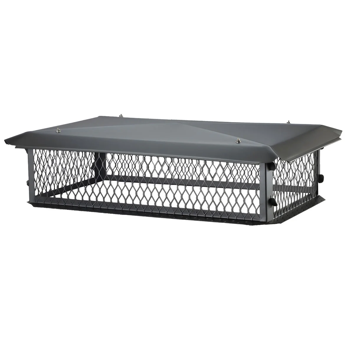 14" x 21" Black Galvanized Multi-Flue Knocked Down Chimney Cap