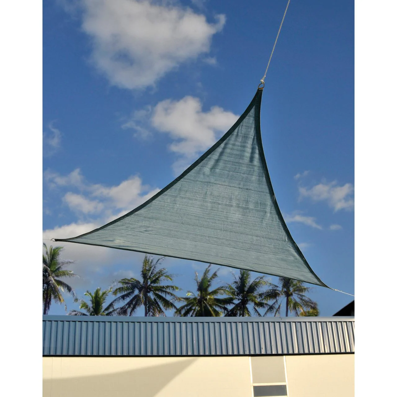 16' x 16' Heavyweight Triangle Shade Sail - Sea Blue - Image 7