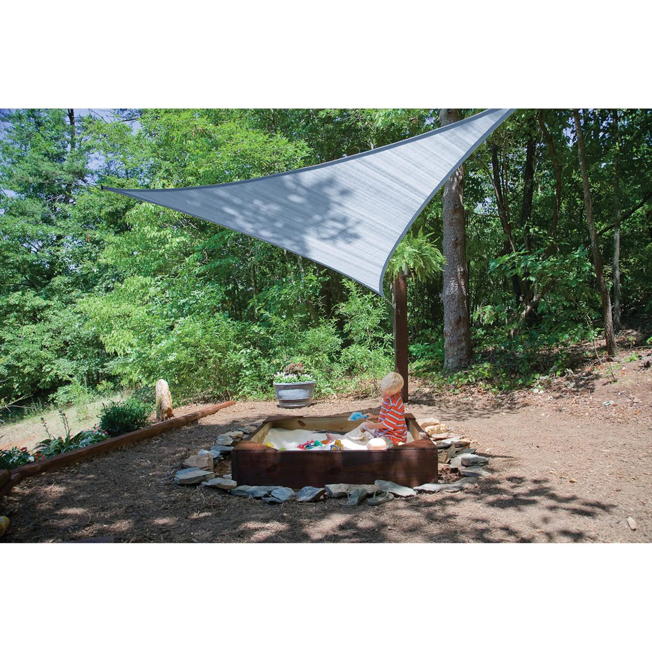 16' x 16' Heavyweight Triangle Shade Sail - Sea Blue - Image 8