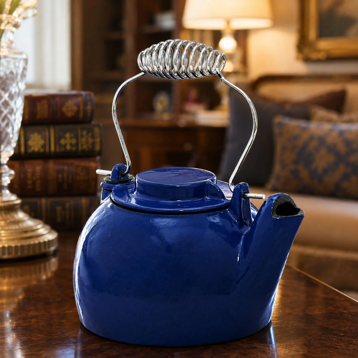 2.5 Qt Blue Cast Iron Kettle - Image 2