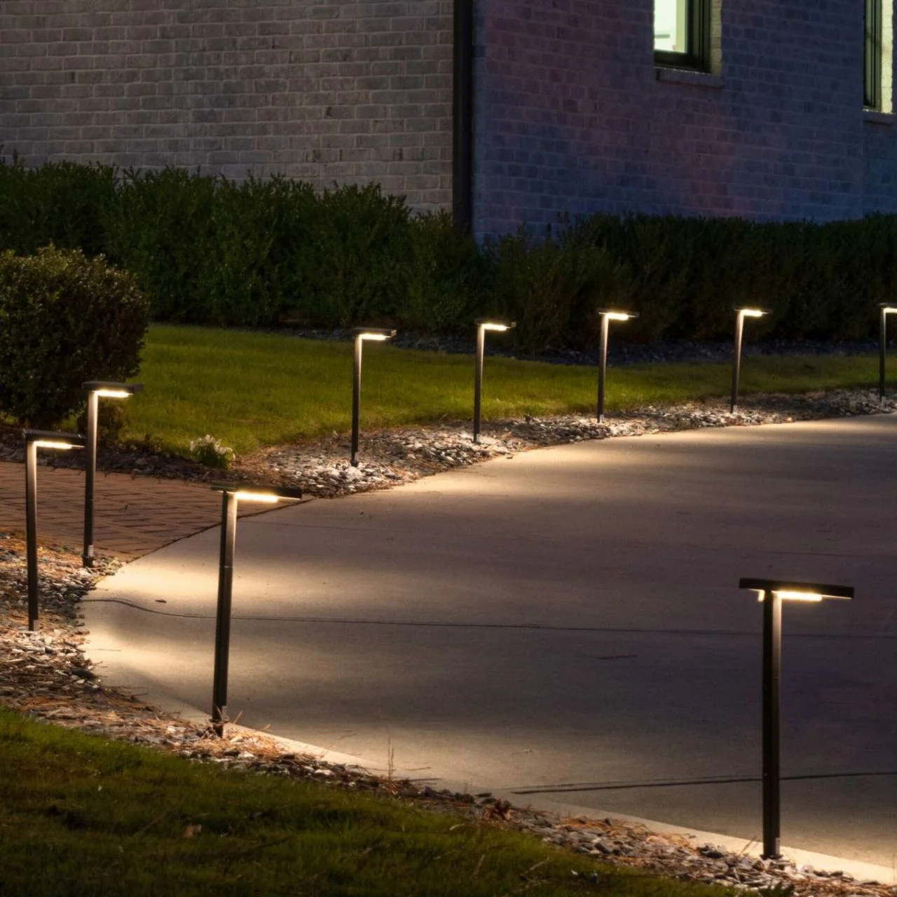 2-Pack Solar LED Contemporary Square Path Lights - Bronze Finish - Gama Sonic - Image 2