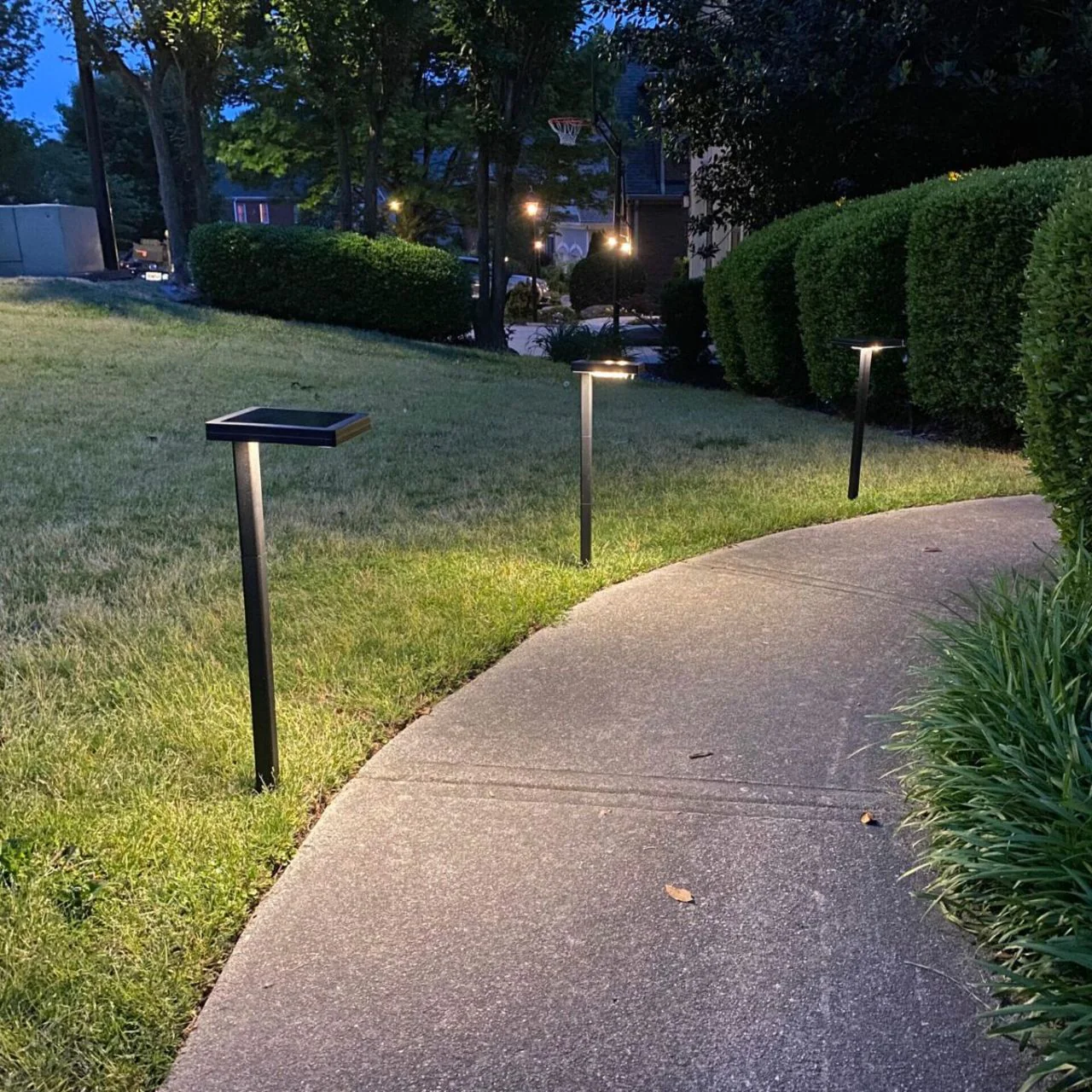 2-Pack Solar LED Contemporary Square Path Lights - Bronze Finish - Gama Sonic - Image 4