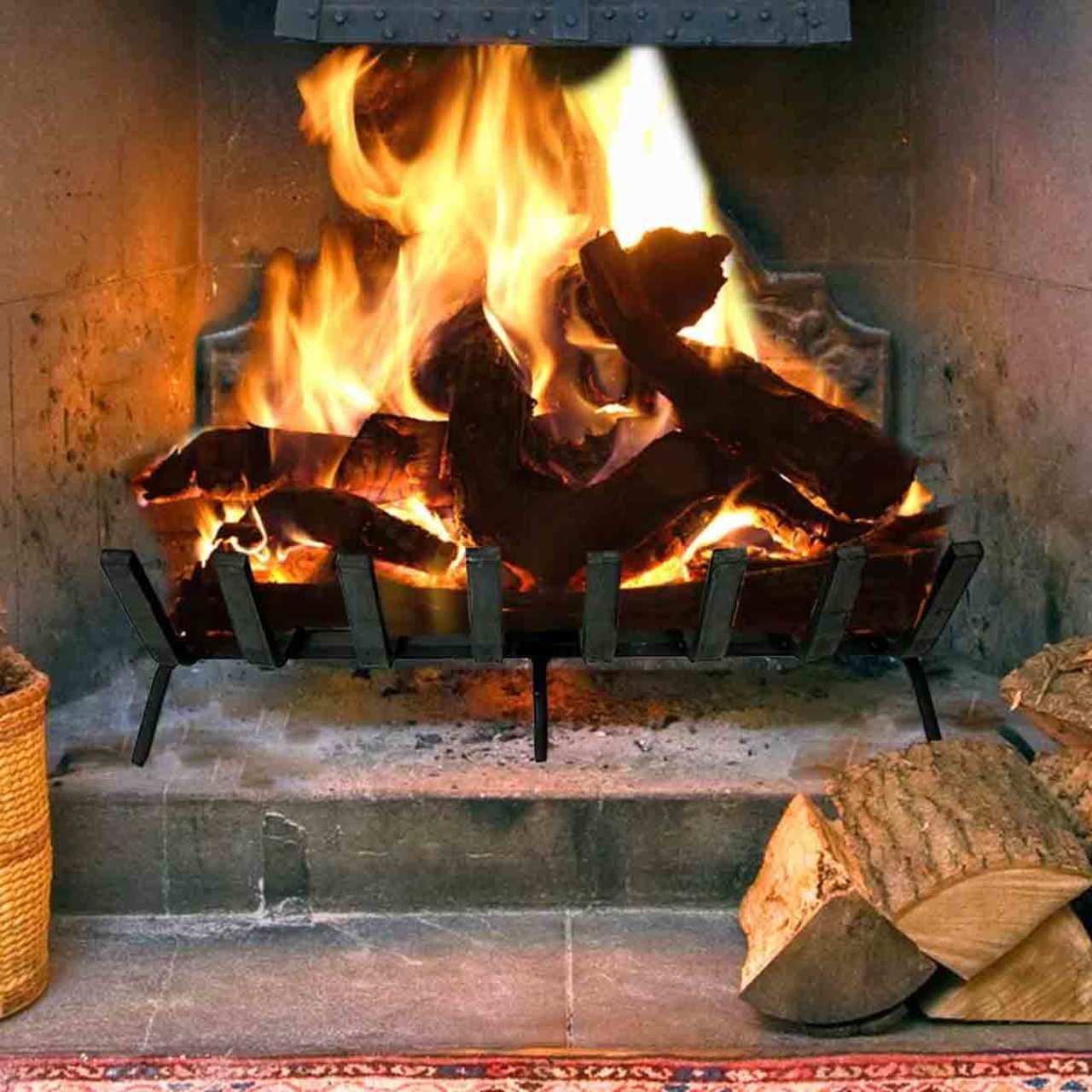 28" Deep Forest Lifetime Fireplace Grate - Extra Heavy-Duty - Image 2