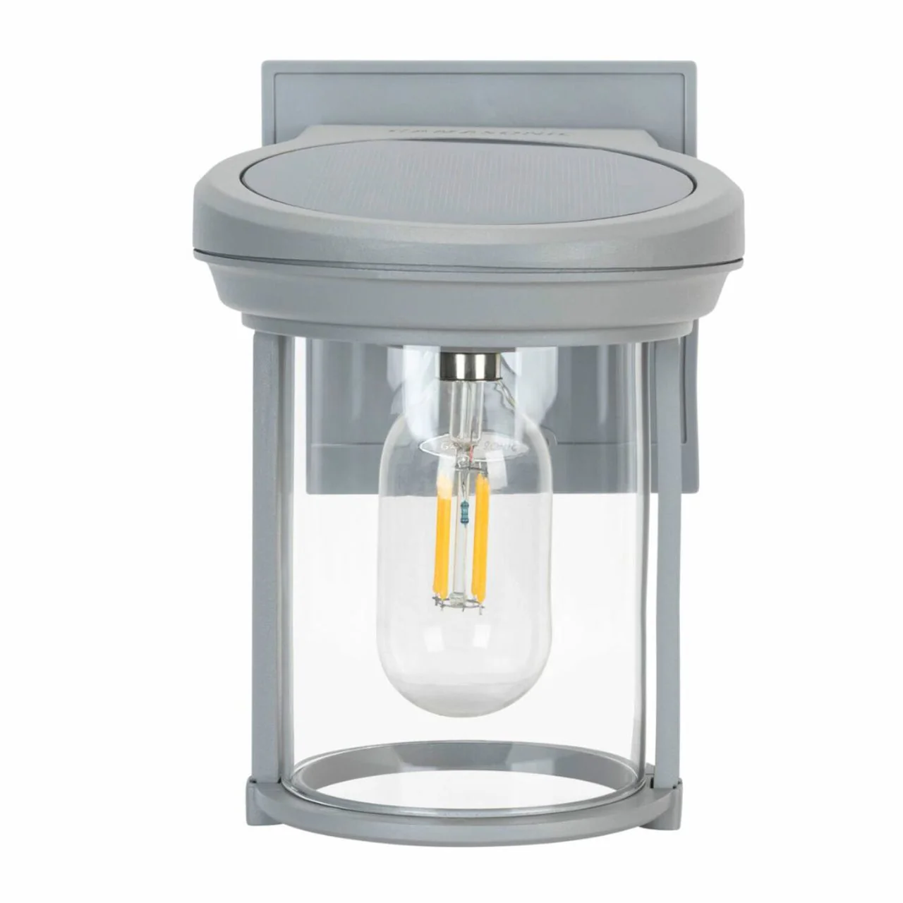 2-pack Solar LED Coach Lantern Wall Light - Black or Grey Finish - Gama Sonic - Image 8