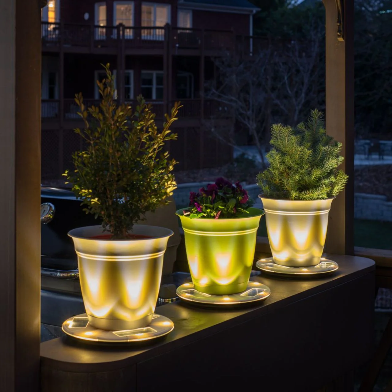 2-Pack - Solar LED Uplight Planter Base - Gama Sonic - Image 3