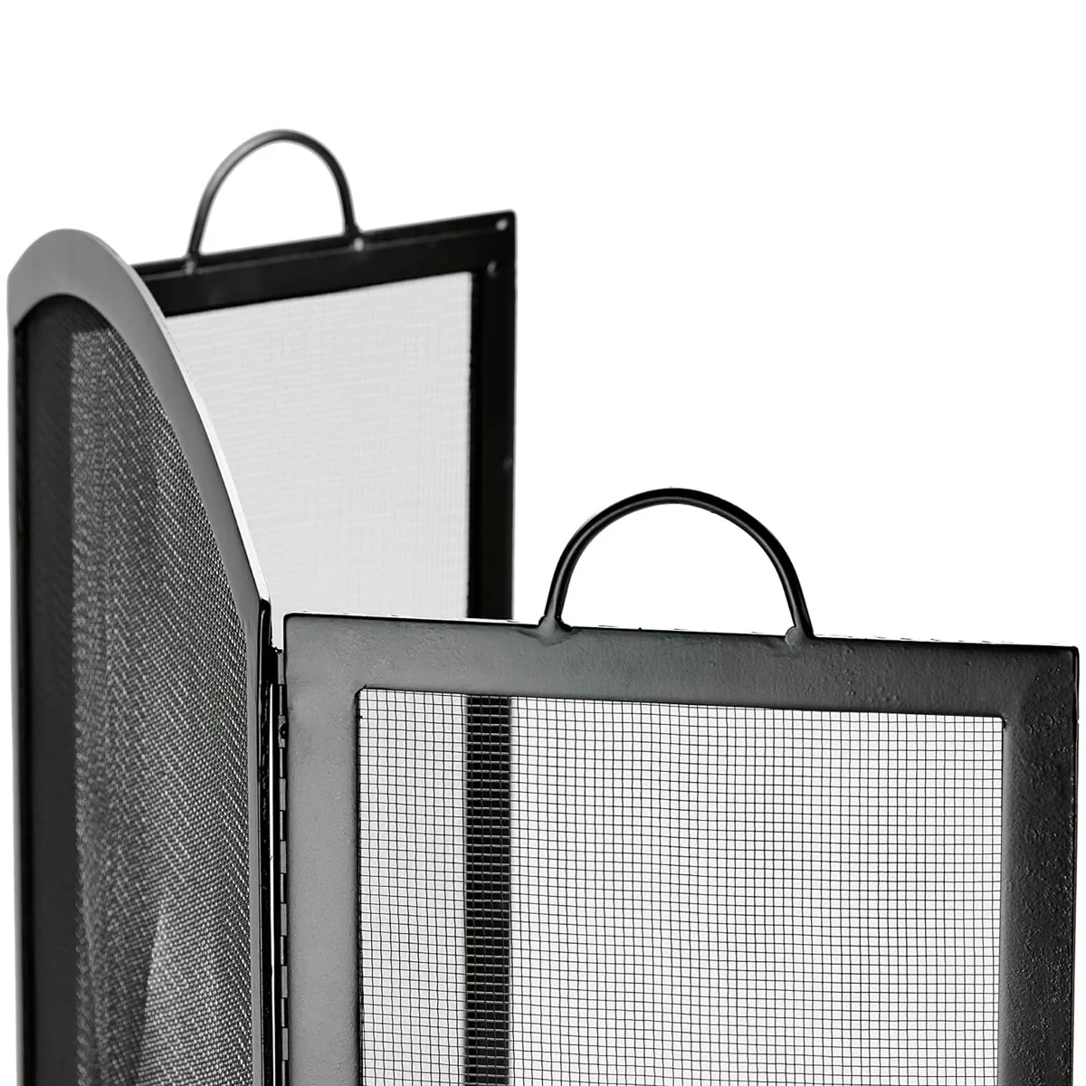 3 Fold Large Wrought Iron Fireplace Screen - Black - Image 5