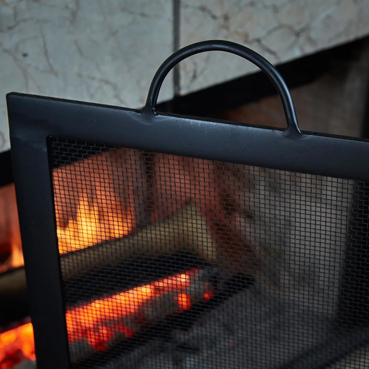 3 Fold Large Wrought Iron Fireplace Screen - Black - Image 8