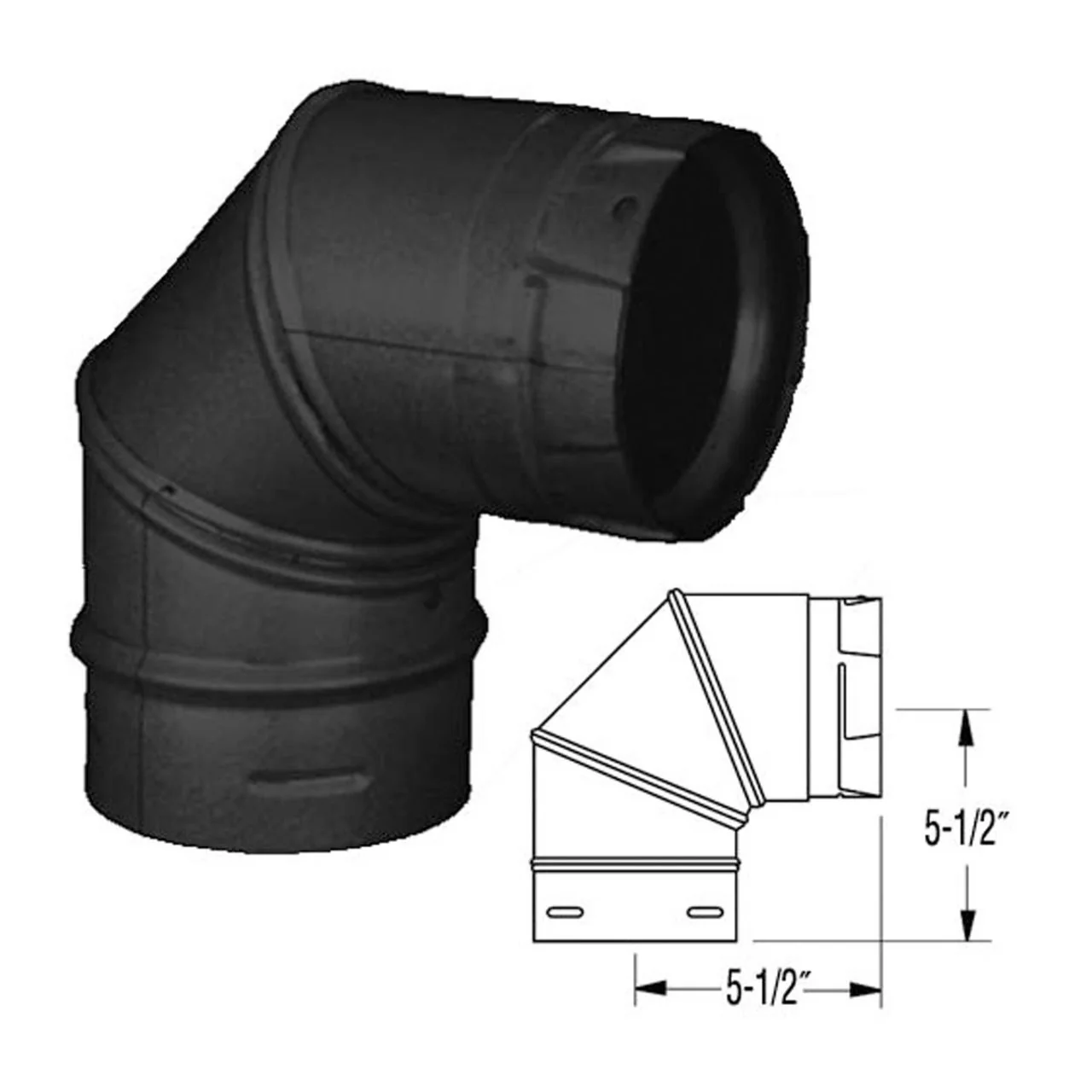 3" PelletVent Pro Black 90 Degree Elbow - 3PVP-E90B - Image 2