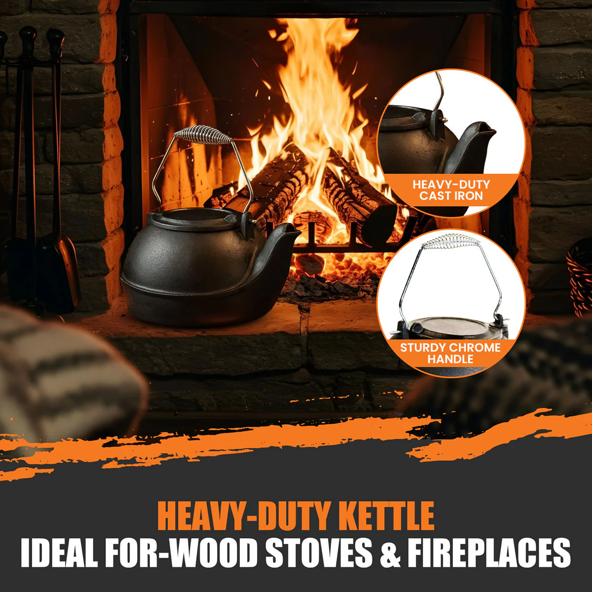 2.5 Quart Cast Iron Wood Stove Kettle - Image 6