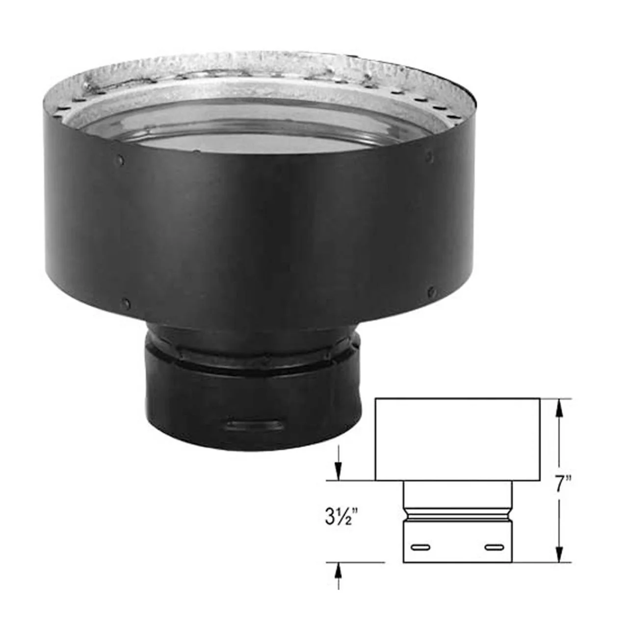 3" x 8" PelletVent Pro Chimney Adapter - 3PVP-X8 - Image 2