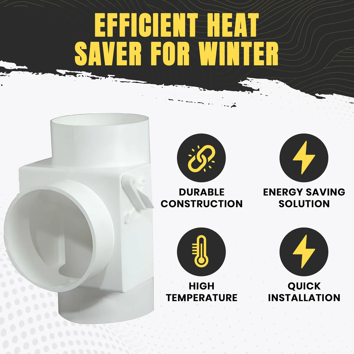 4" White Dryer Vent Heat Saver - Image 3