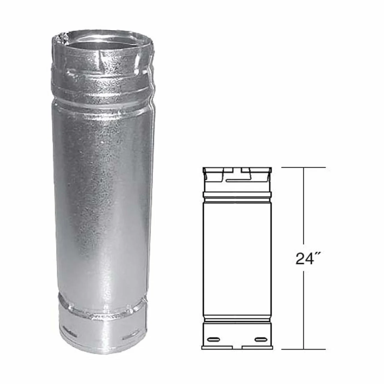 4" x 24" PelletVent Pro Galvalume Pellet Stove Chimney Pipe - 4PVP-24 - Image 2