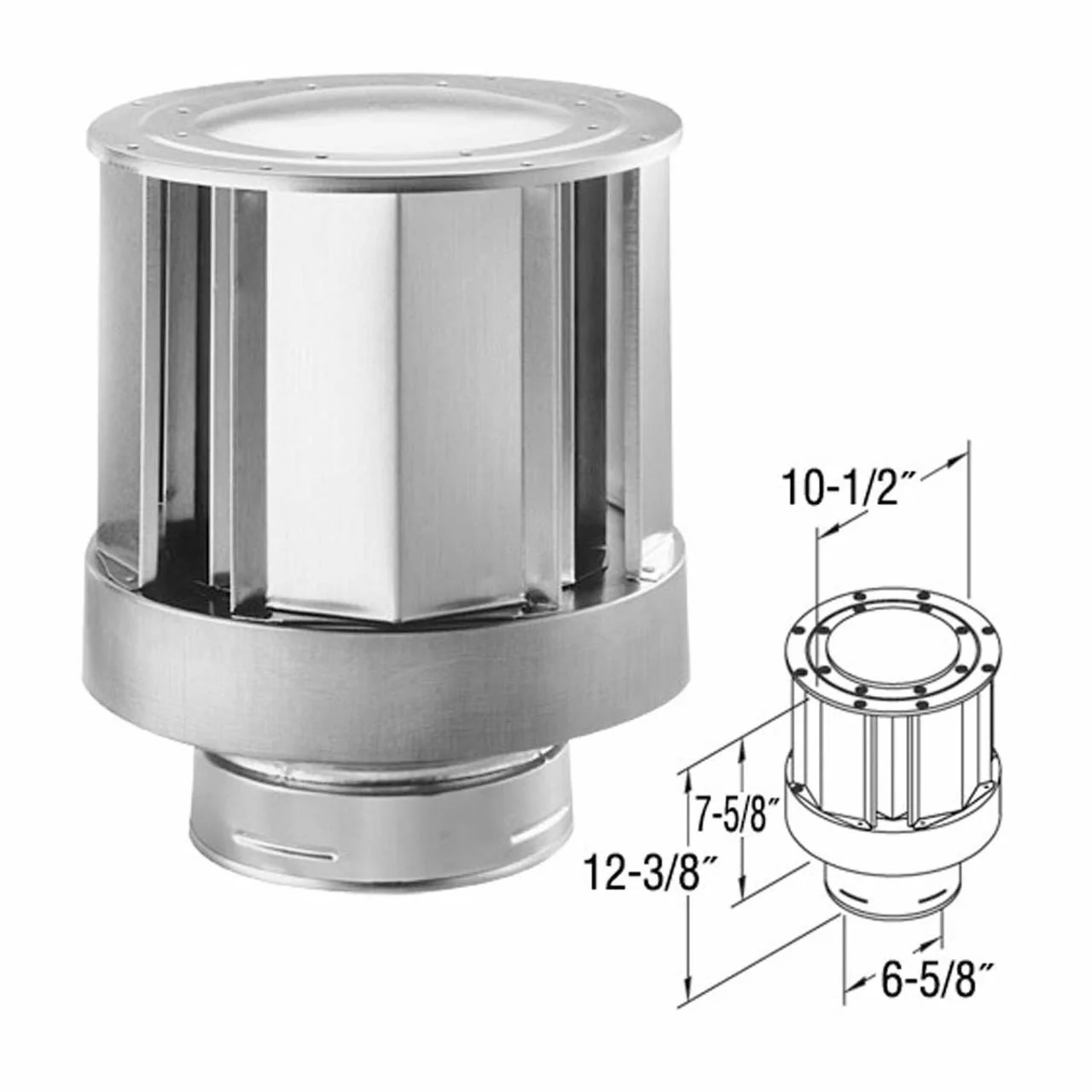 4" x 6 5/8" DirectVent Pro High-Wind Termination Round Cap - 46DVA-VCH - Image 2