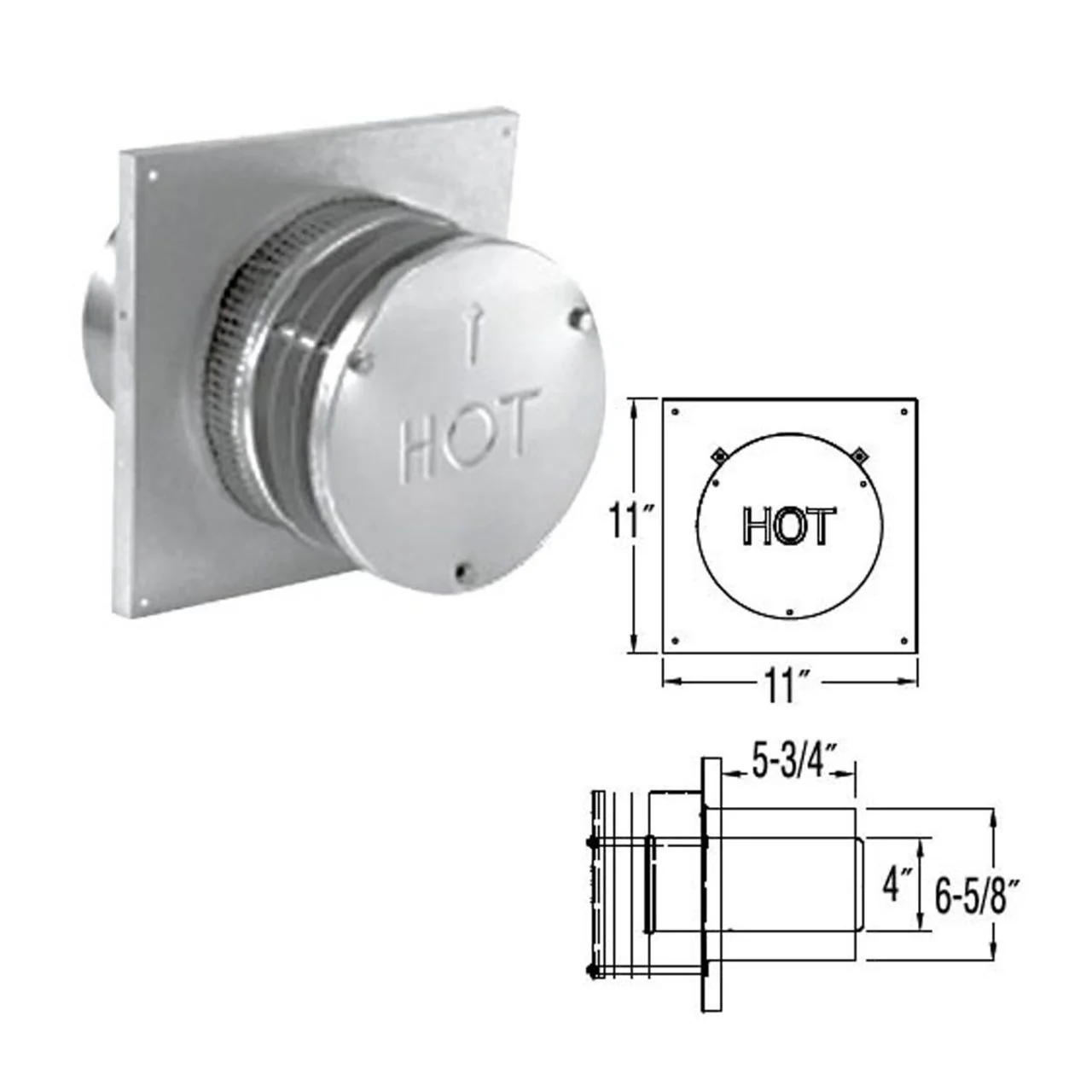 4" x 6 5/8" DirectVent Pro Round Horizontal Termination Cap - 46DVA-HRCS - Image 2
