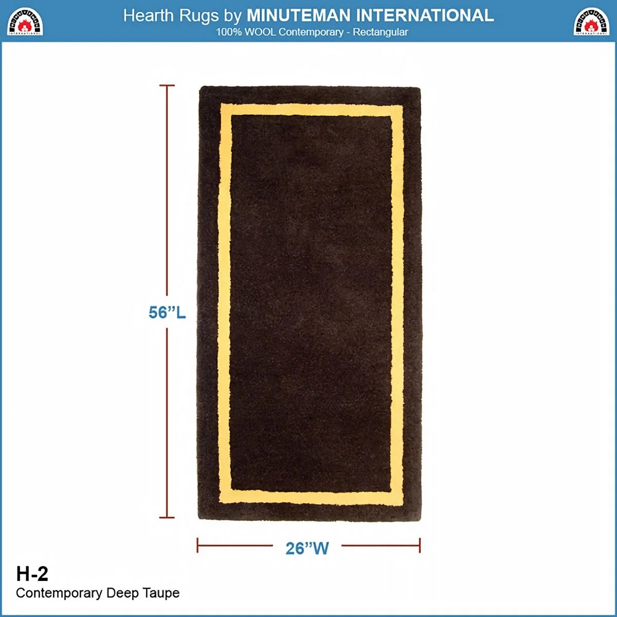 44" Rectangle Taupe with Yellow Contemporary Hearth Rug - Image 5