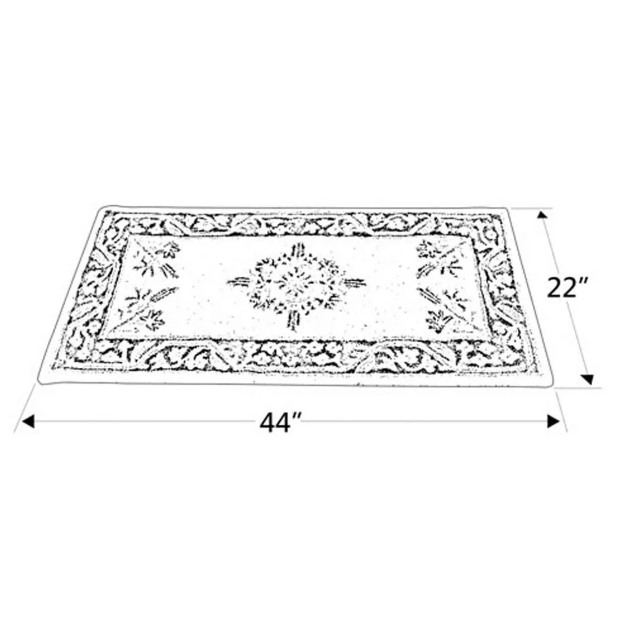 44" Rectangle Vermillion Jardin Fireplace Rug - Image 5