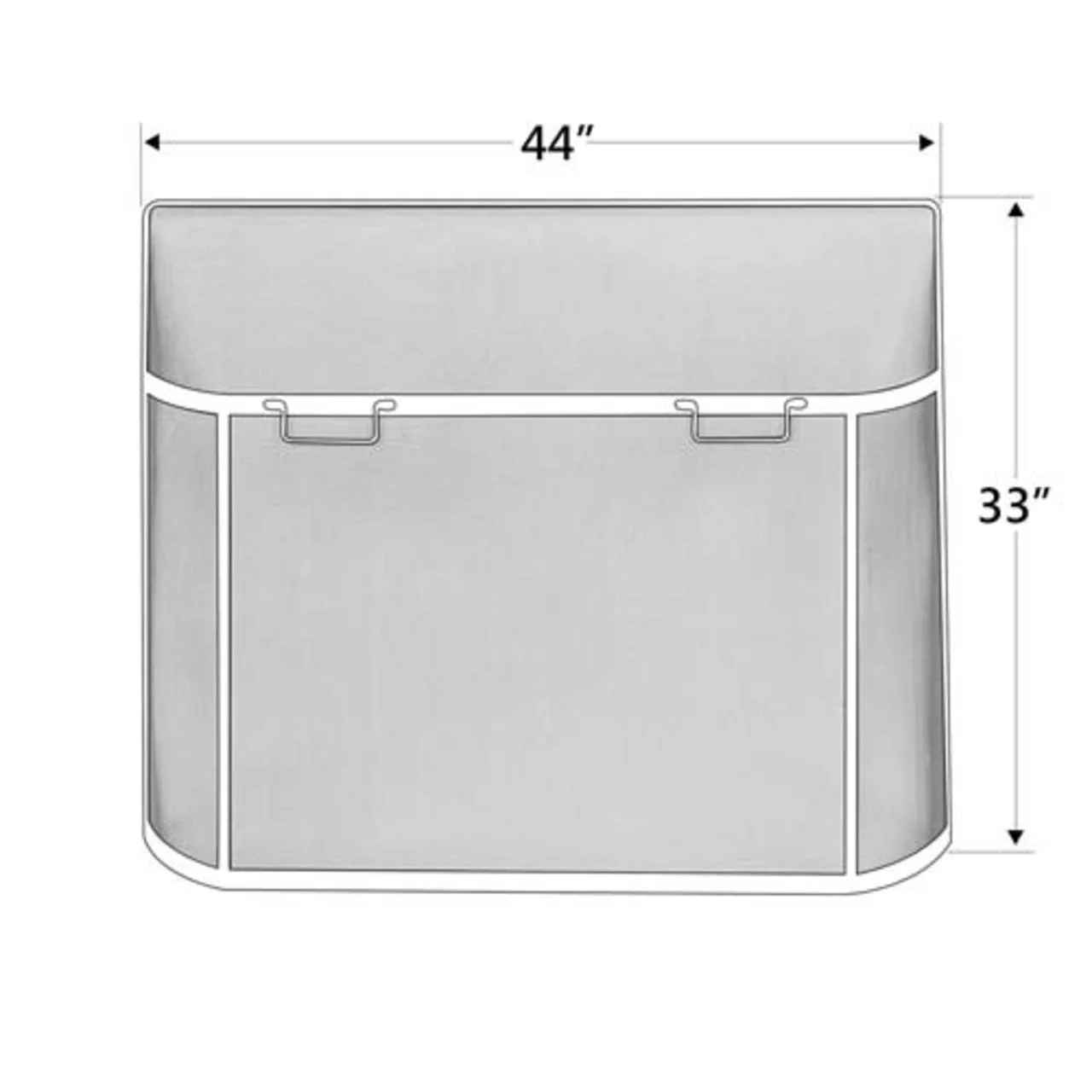 44" x 33" Black Curved Spark Guard - Image 3