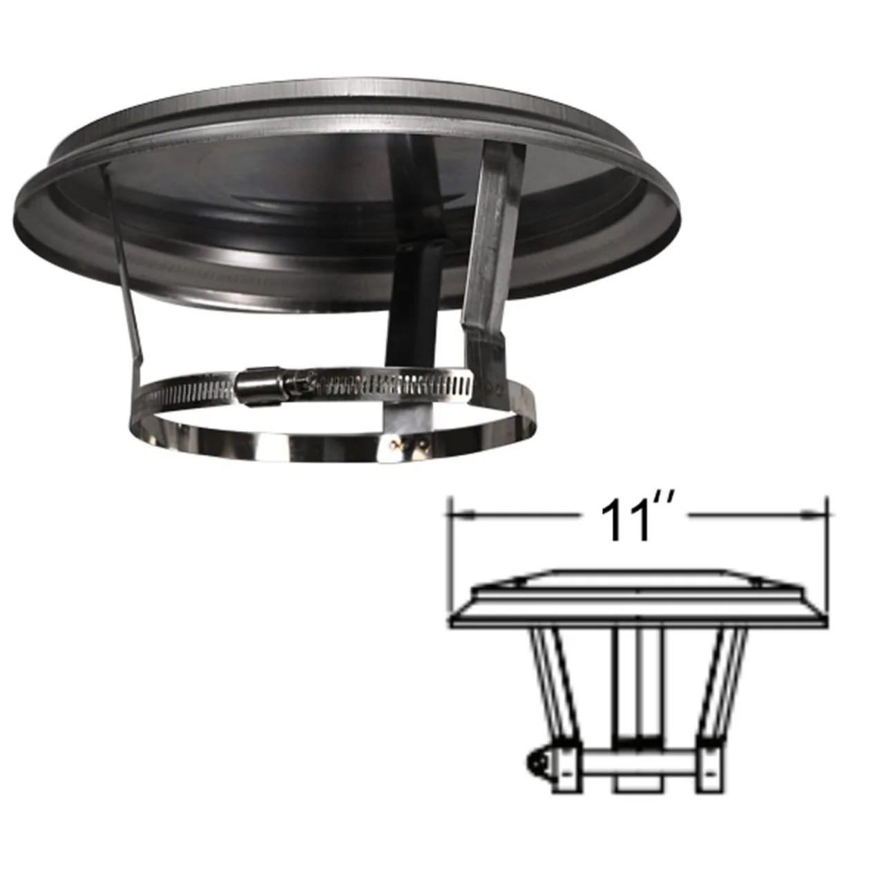 5 1/2" DuraFlexSS Round Cap - 55DFS-VC - Image 2
