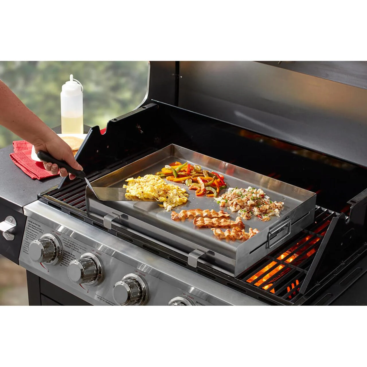 5 Piece Steel Griddle Grill Set - Image 3