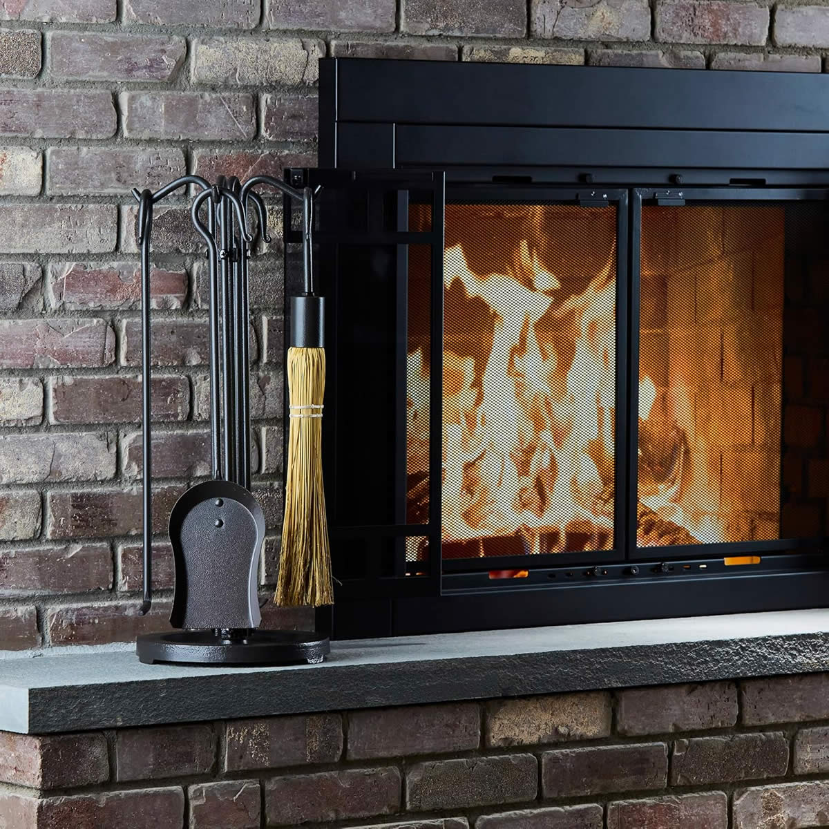 5 Piece Olde World Iron Mini Fireset - Image 4