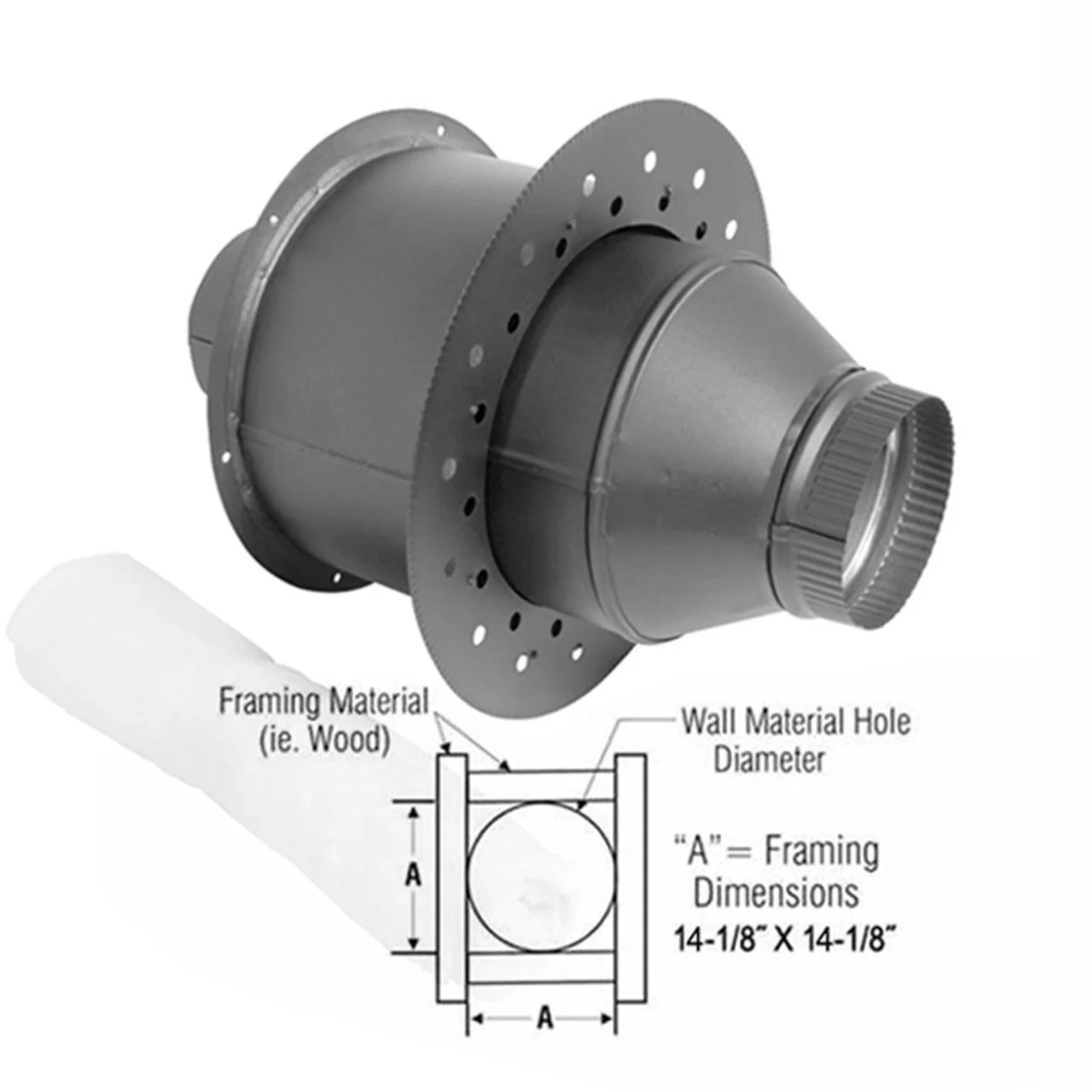 6" DSP Insulated Wall Thimble - DSP-6-IWT - Image 2