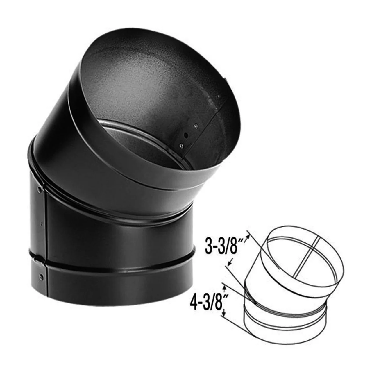 6" DuraBlack 45 Degree Black Elbow - 6DBK-E45 - Image 2