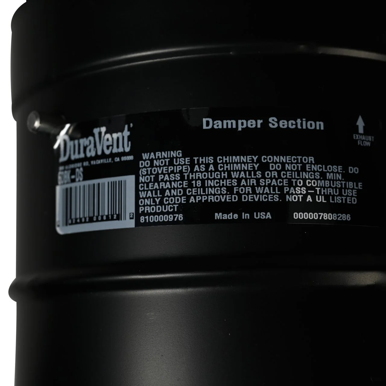 6" DuraBlack Damper Section - 6DBK-DS - Image 9