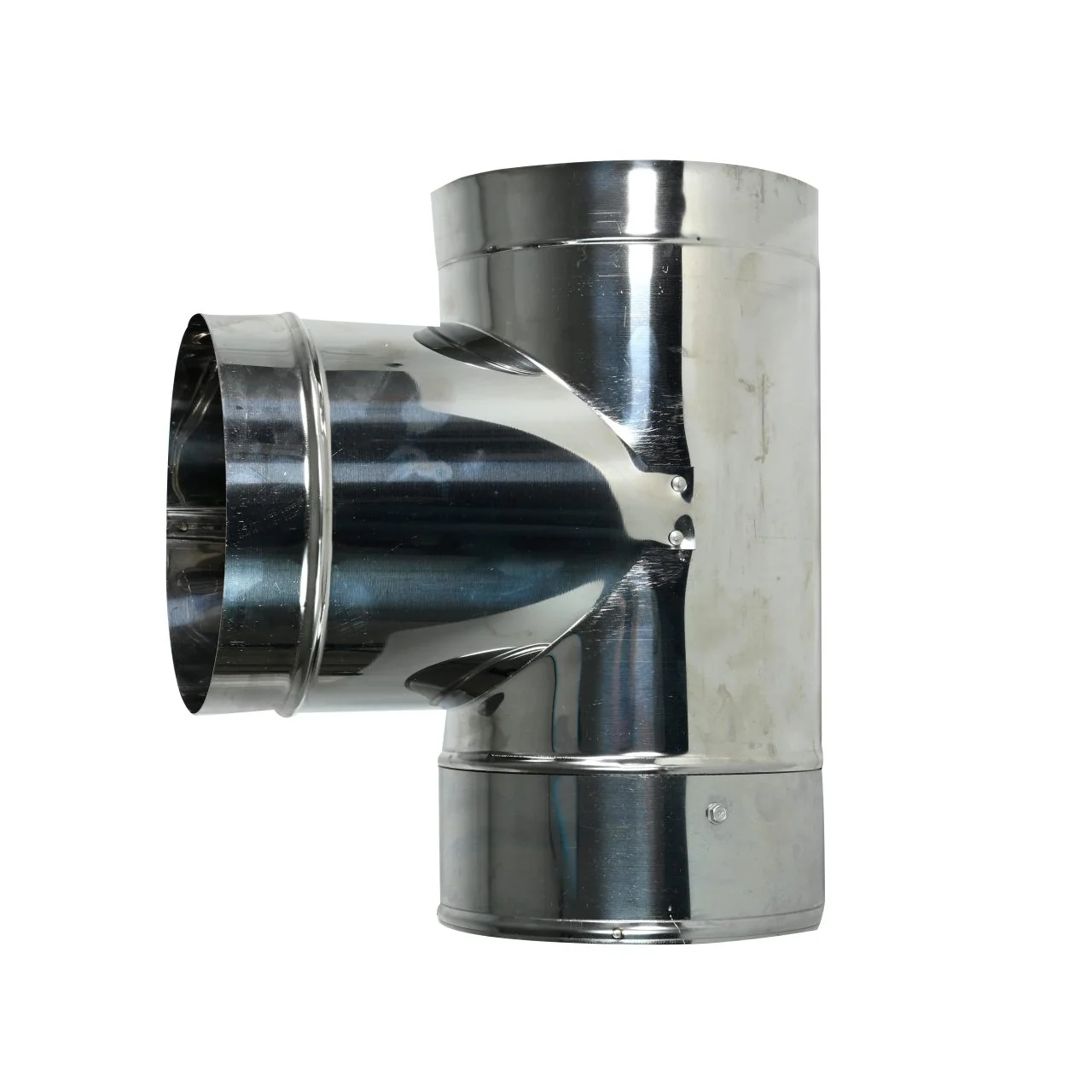 6" DuraBlack Stainless Steel Tee w/Clean-Out Cap - 6DBK-TSS - Image 4