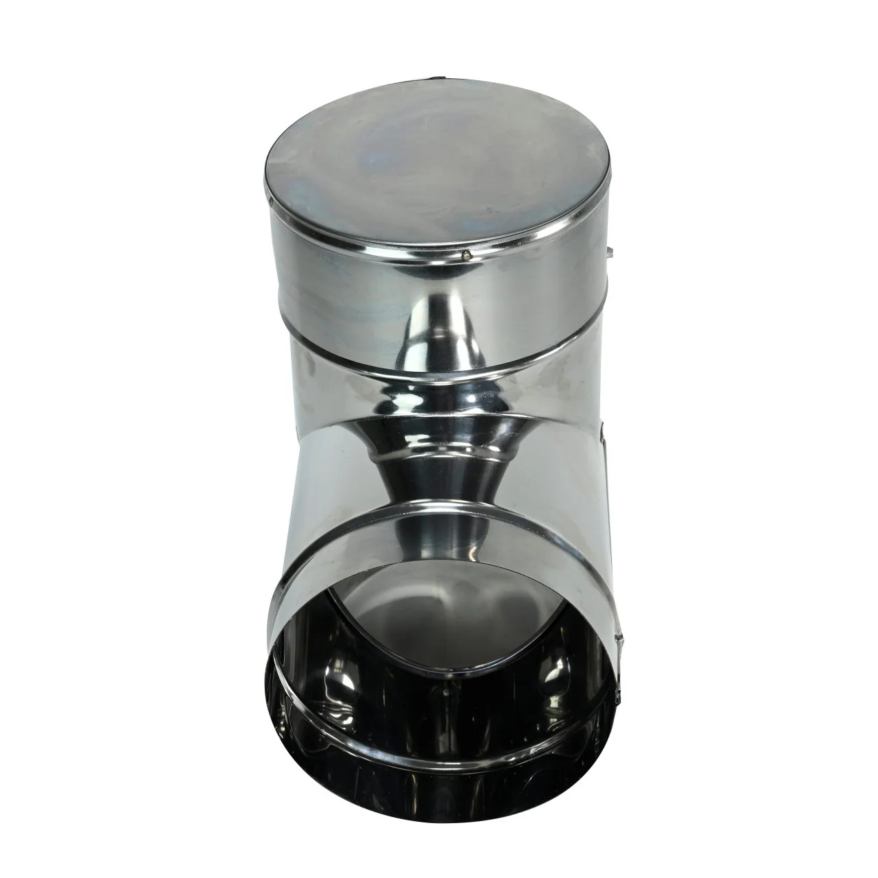 6" DuraBlack Stainless Steel Tee w/Clean-Out Cap - 6DBK-TSS - Image 5