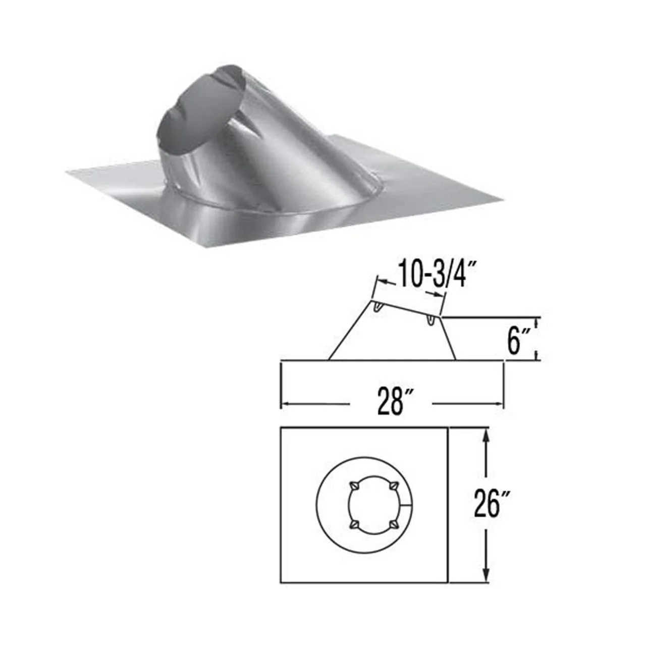 6" DuraPlus 7/12 - 12/12 Metal Roof Flashing - 6DP-F12DSA - Image 2