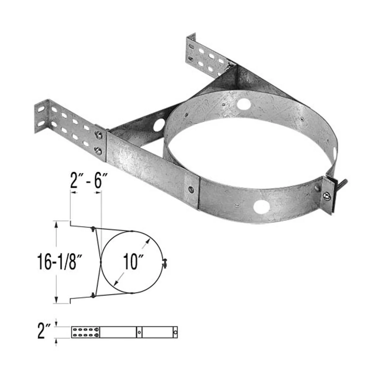 6" DuraPlus Adjustable Wall Strap - 6DP-AWS - Image 2