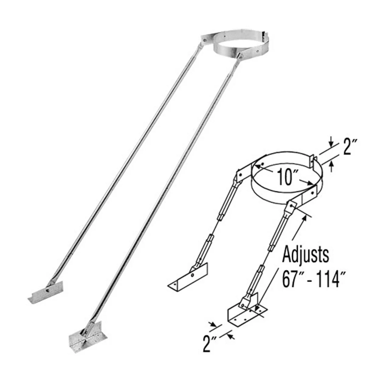 6" DuraPlus Extended Roof Bracket - 6DP-XRB - Image 2