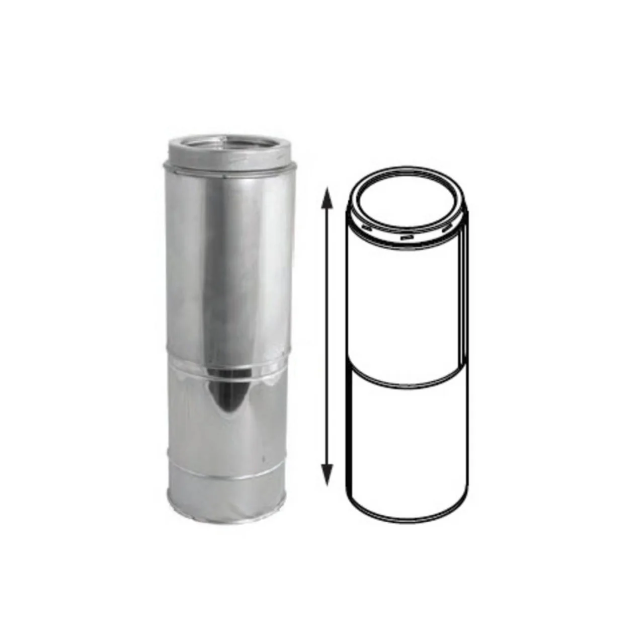 6" DuraTech Adjustable Chimney Pipe 14" - 21" - 6DT-21TASS