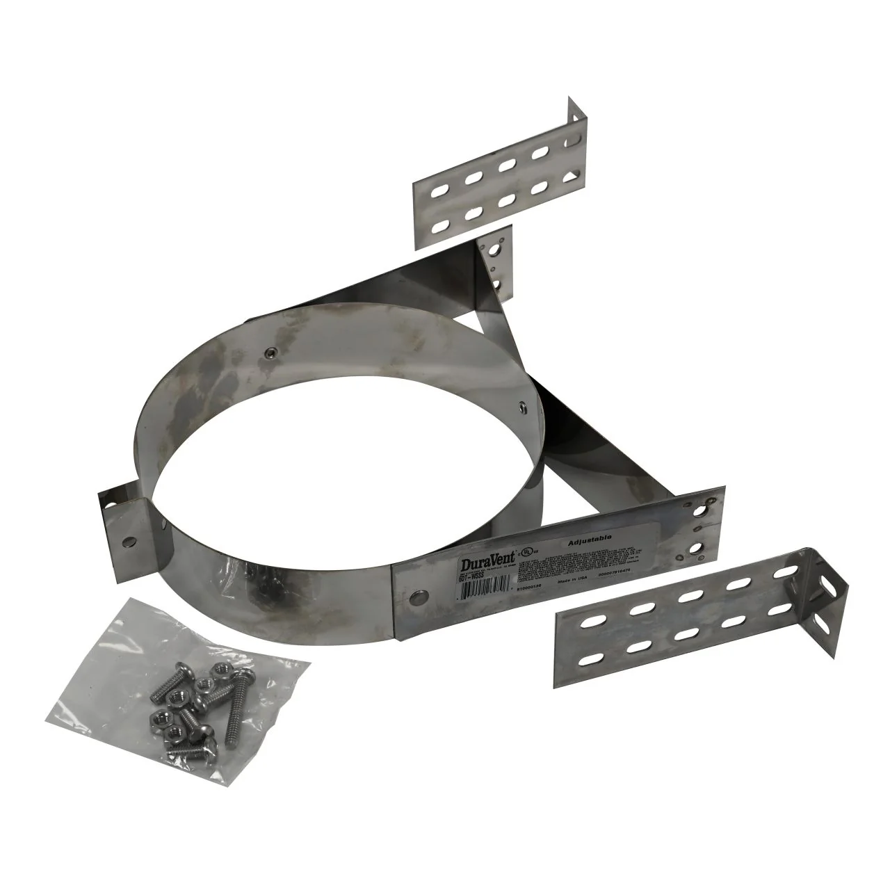 6" DuraTech Adjustable Stainless Steel Wall Strap - 6DT-WSSS - Image 3