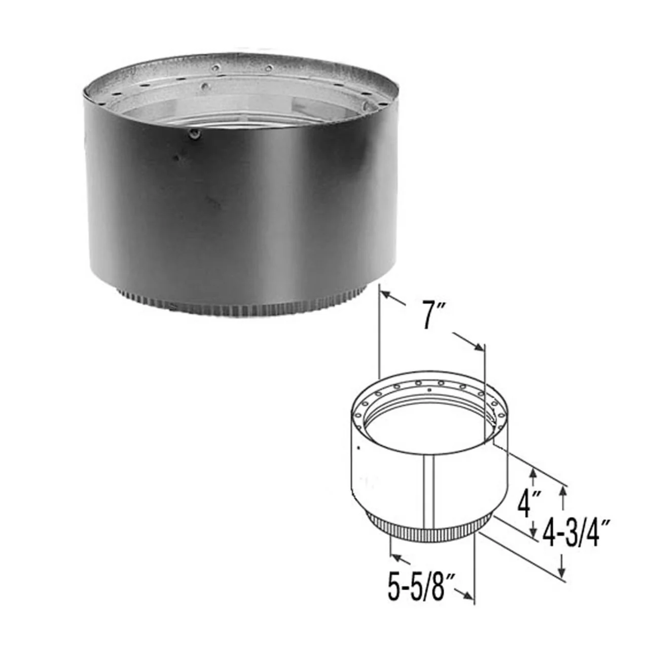 6" DVL Adapter Section No Damper - 6DVL-AD - Image 2