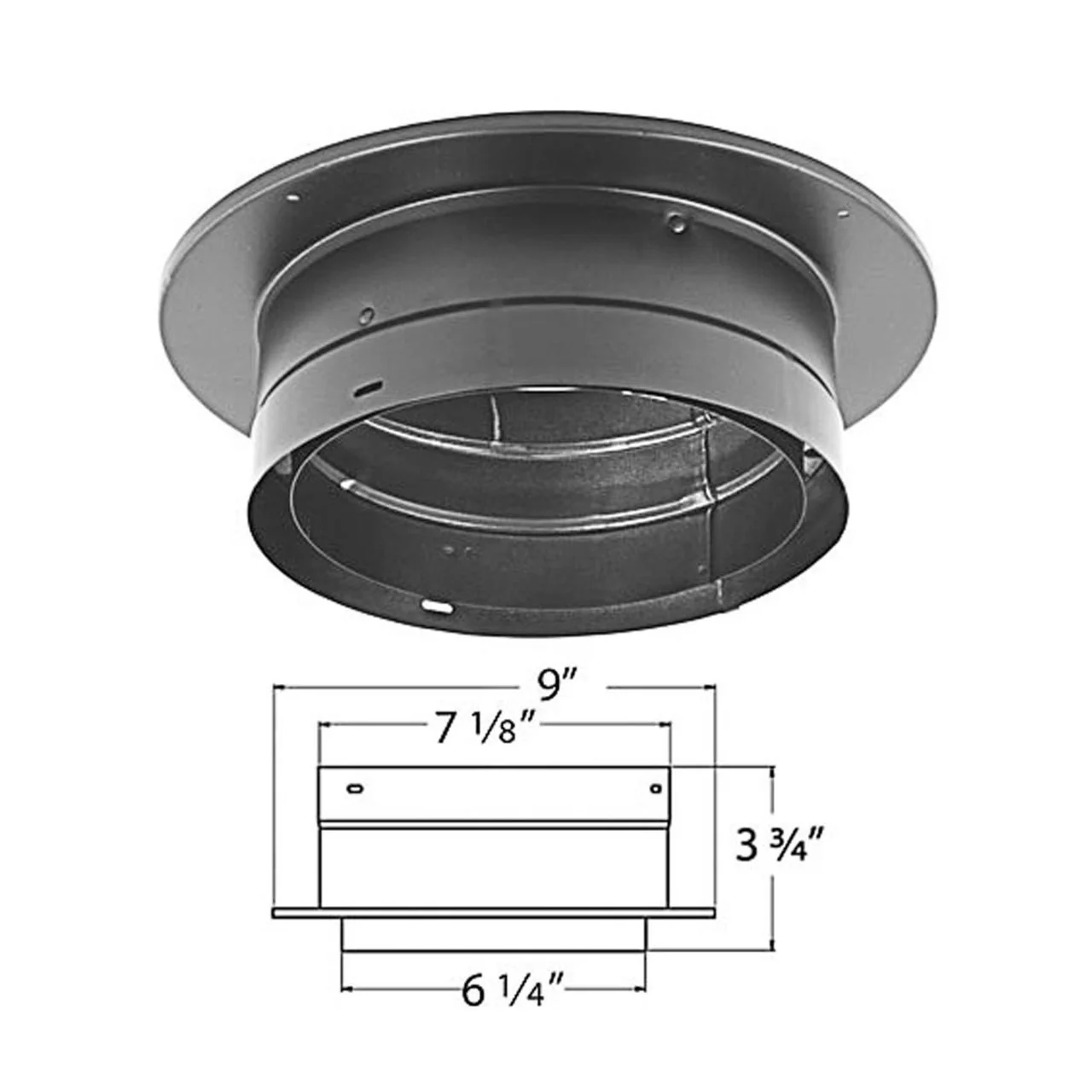 6" DVL Chimney Adapter with Trim - 6DVL-ADT - Image 2