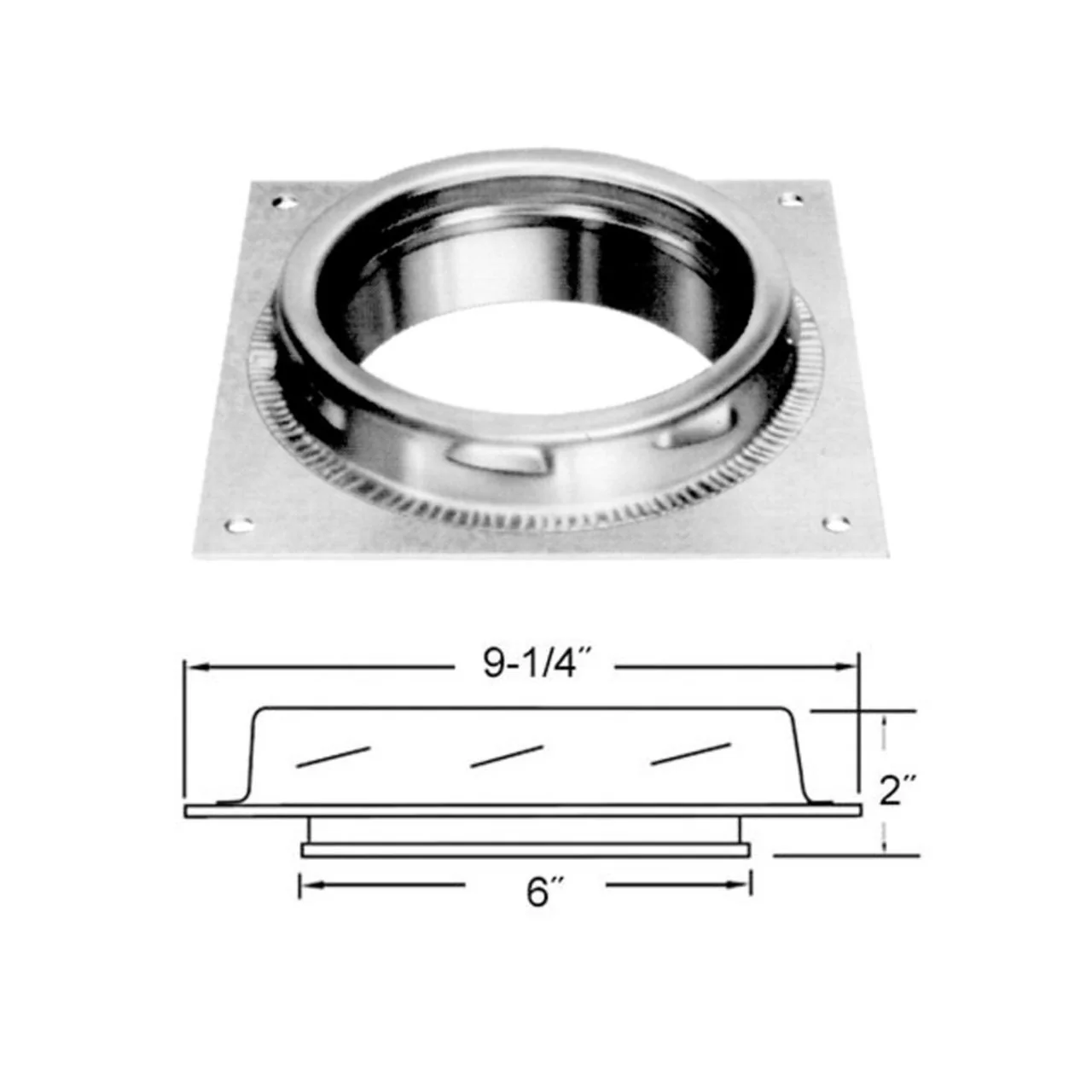 6" Selkirk Ultra-Temp Anchor Plate - 206400 - Image 2