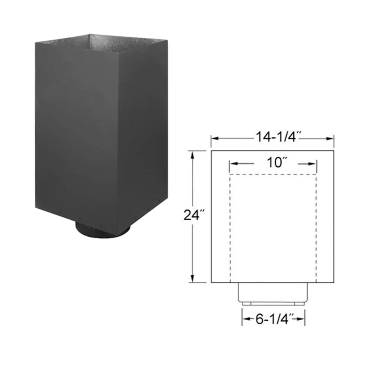 6" Selkirk 24" Support Box - 206424 - Image 2