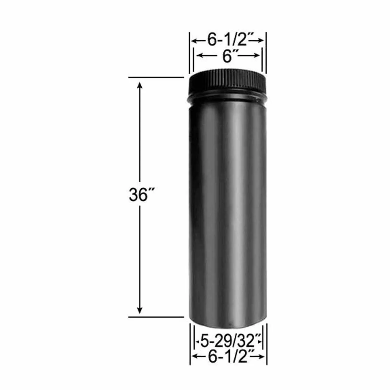 6" x 36" DSP Double Wall Black Stovepipe - DSP-6P36 - Image 2