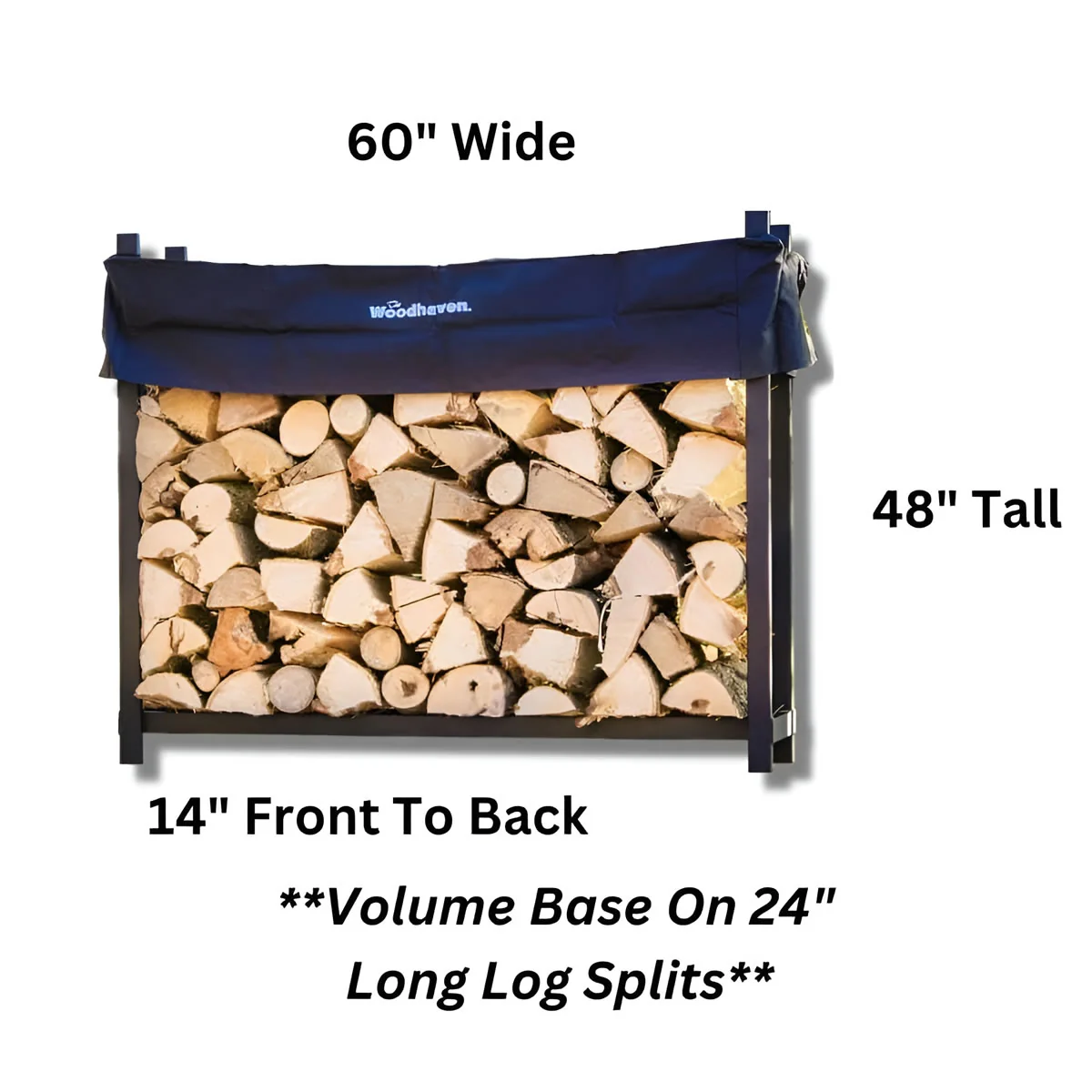 60'' Heavy-Duty Woodhaven Firewood Rack with Cover - Image 3