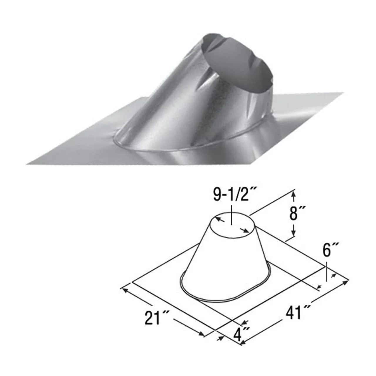 7'' DuraTech 19/12 - 24/12 Adjustable Roof Flashing - 7DT-F24 - Image 2