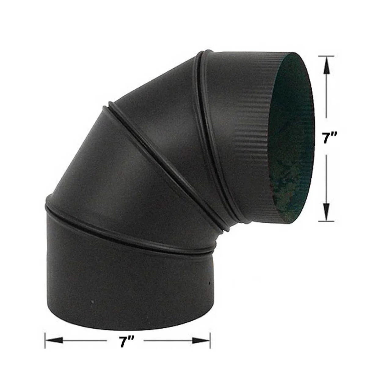 7" HeatFab 90 Degree Adjustable Black Elbow - 2714AB - Image 2