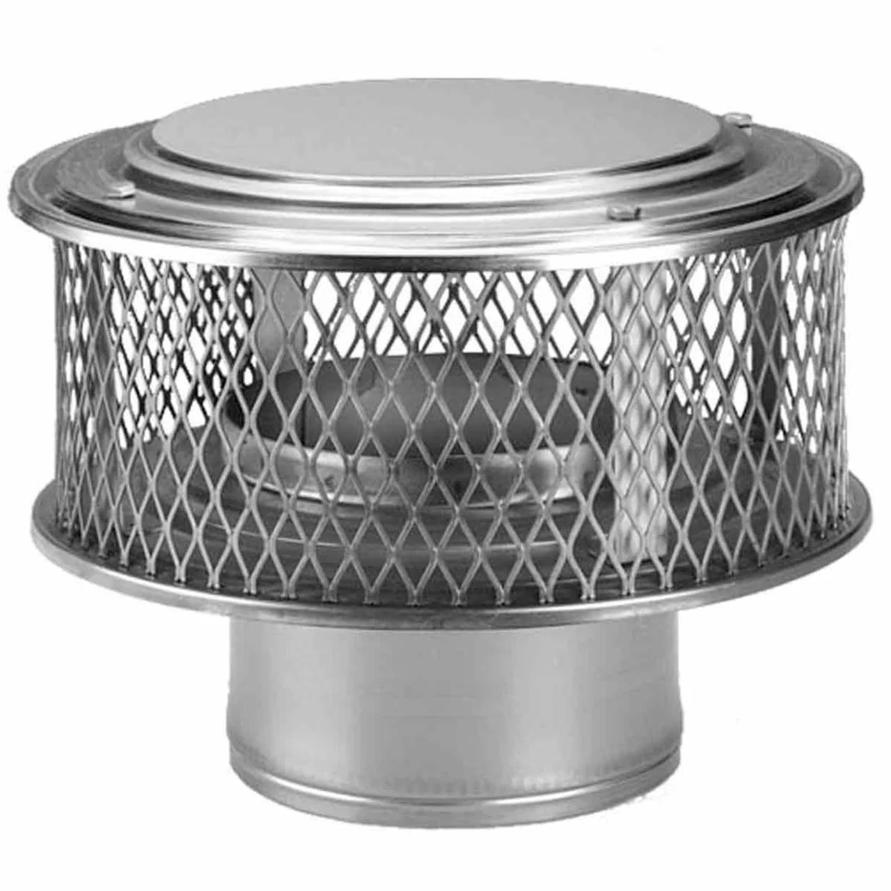7" Round HomeSaver Pro 304-SS Stainless Guardian Cap with 5/8" Mesh - 13882