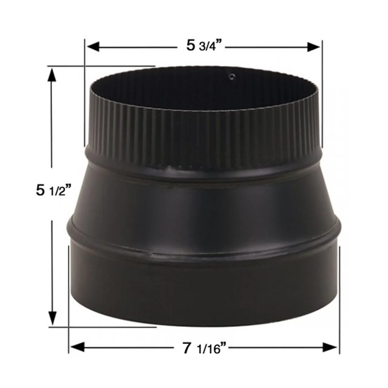 7" to 6" 24-Ga. Snap-Lock Black Reducer - Image 2