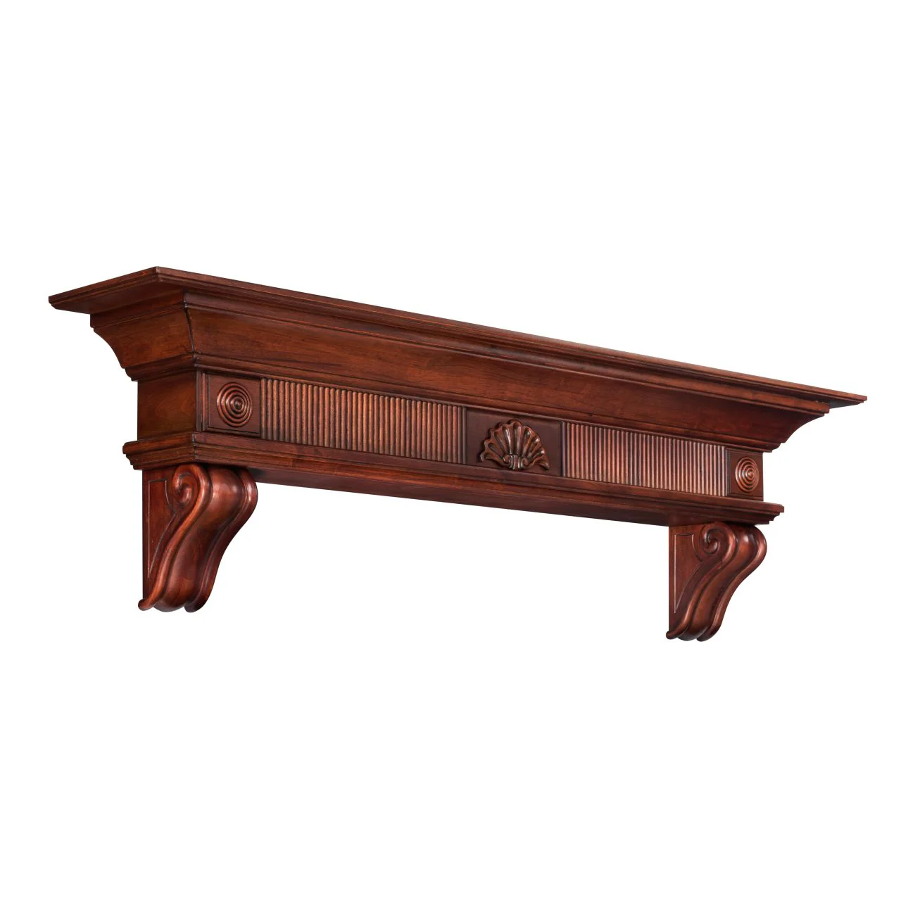 72" Devonshire Fireplace Shelf by Pearl Mantels - Cherry Distressed Finish - Image 12
